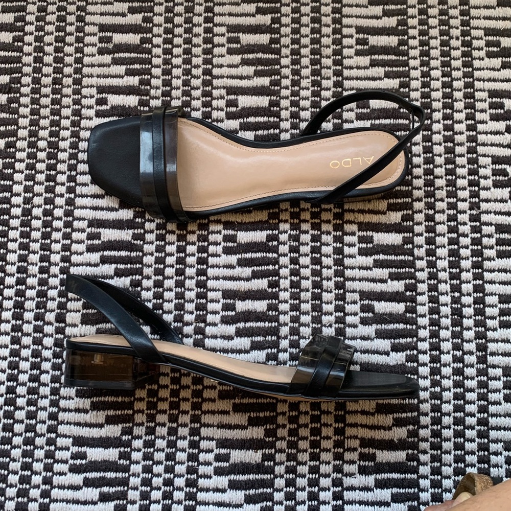 Sling sandal with single strap black Aldo